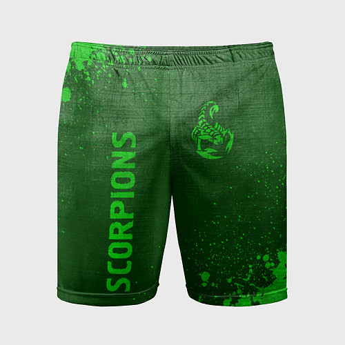 Мужские спортивные шорты Scorpions - green gradient вертикально / 3D-принт – фото 1