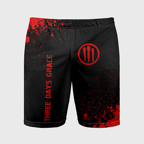 Мужские спортивные шорты Three Days Grace - red gradient вертикально / 3D-принт – фото 1