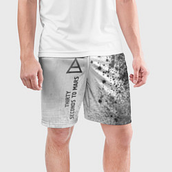 Шорты спортивные мужские Thirty Seconds to Mars - white gradient по-вертика, цвет: 3D-принт — фото 2