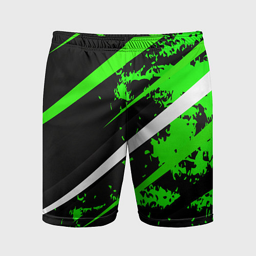 Мужские спортивные шорты Color black and green / 3D-принт – фото 1