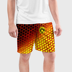 Шорты спортивные мужские Borussia металлические соты, цвет: 3D-принт — фото 2