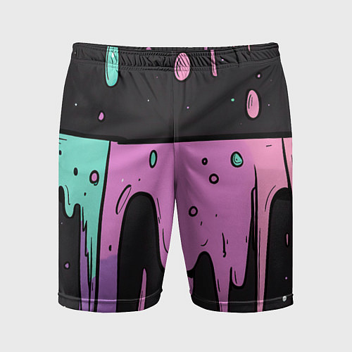 Мужские спортивные шорты Стекающая краска текстура / 3D-принт – фото 1