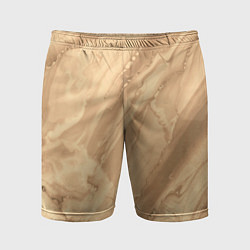 Мужские спортивные шорты Бежевая текстура каменная мрамор