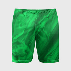Шорты спортивные мужские Зелёный малахитовый абстракция камень, цвет: 3D-принт