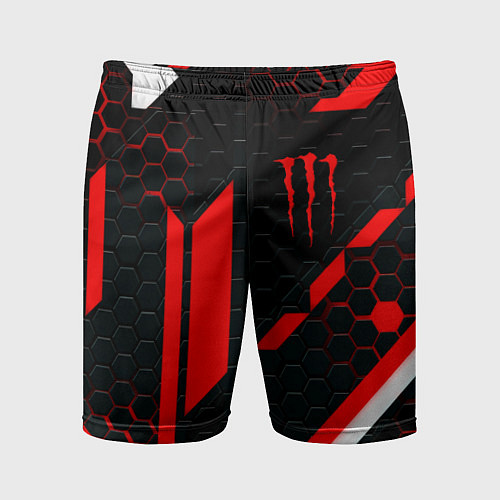 Мужские спортивные шорты Monster energy sport geometry / 3D-принт – фото 1