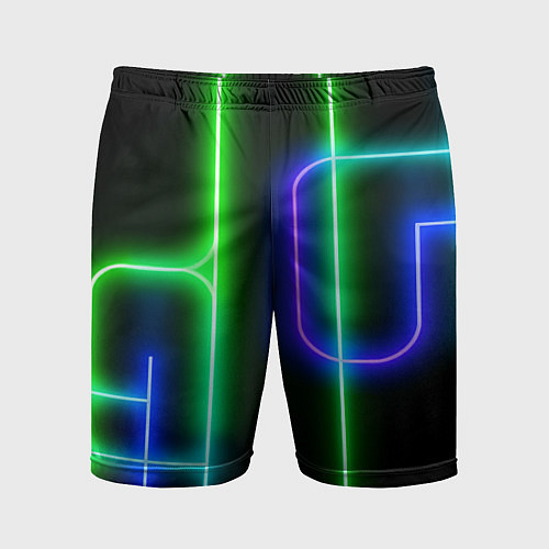 Мужские спортивные шорты Color blue black green stripe / 3D-принт – фото 1