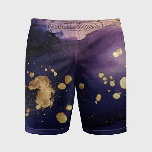 Мужские спортивные шорты Золотая краска на текстуре / 3D-принт – фото 1