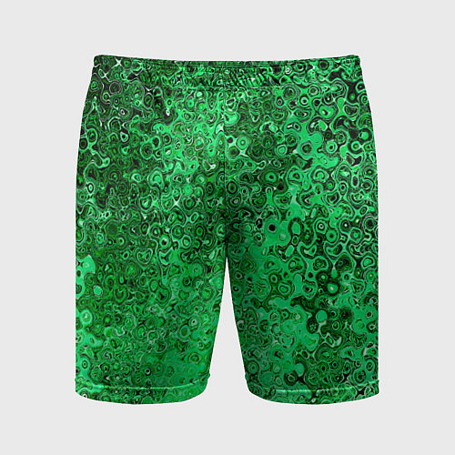 Мужские спортивные шорты Зелёный малахит абстрактная текстура / 3D-принт – фото 1