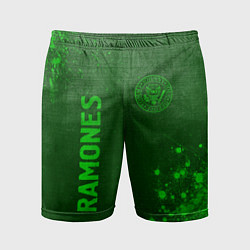 Мужские спортивные шорты Ramones - green gradient вертикально