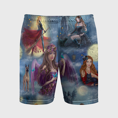 Мужские спортивные шорты Ведьмы и волшебницы / 3D-принт – фото 1