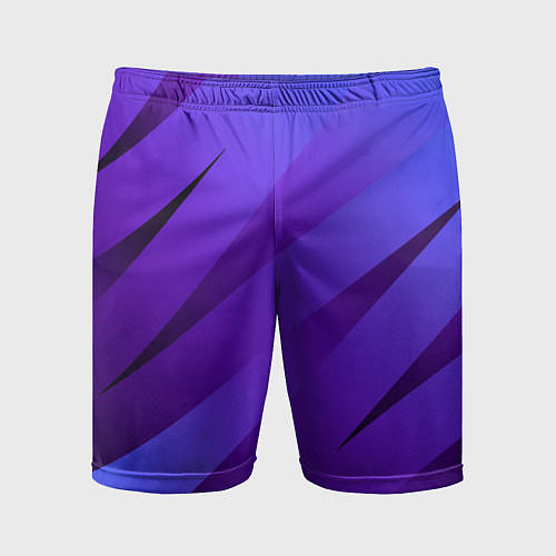 Мужские спортивные шорты Сине-фиолетовый абстрактные линии / 3D-принт – фото 1