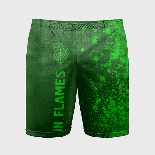 Мужские спортивные шорты In Flames - green gradient по-вертикали / 3D-принт – фото 1