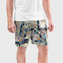 Шорты спортивные мужские Цветочная геометрическая абстракция, цвет: 3D-принт — фото 2