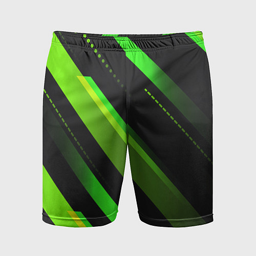 Мужские спортивные шорты Color black green / 3D-принт – фото 1