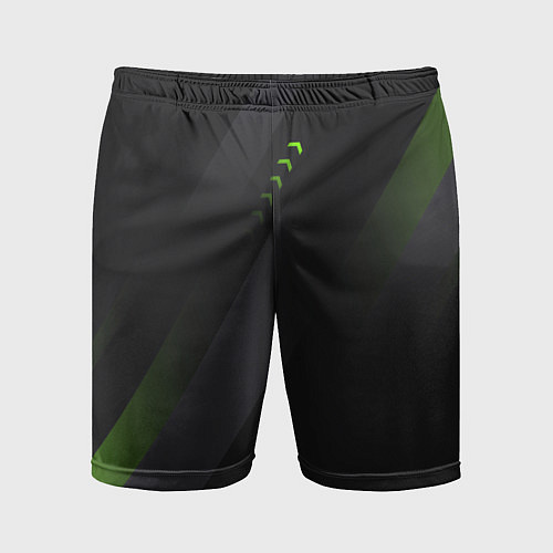 Мужские спортивные шорты Color black green / 3D-принт – фото 1