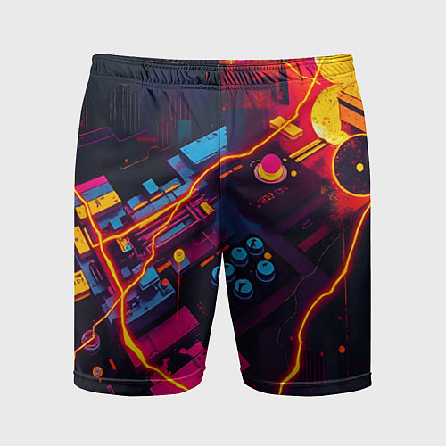 Мужские спортивные шорты Техническая абстракция / 3D-принт – фото 1