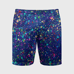 Мужские спортивные шорты Синий с разноцветными брызгами
