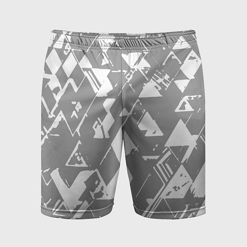 Мужские спортивные шорты Светлый серый геометричный паттерн / 3D-принт – фото 1