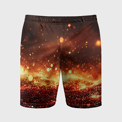 Мужские спортивные шорты Красно-золотая текстура / 3D-принт – фото 1