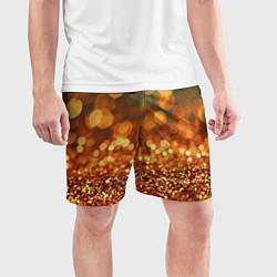 Шорты спортивные мужские Золотистое боке текстура, цвет: 3D-принт — фото 2