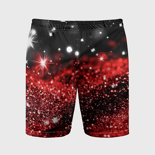 Мужские спортивные шорты Красно-черная блестящая текстура / 3D-принт – фото 1