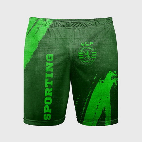 Мужские спортивные шорты Sporting - green gradient вертикально / 3D-принт – фото 1