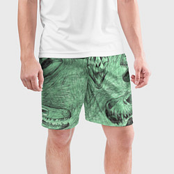 Шорты спортивные мужские Черепа динозавров - эскиз, цвет: 3D-принт — фото 2