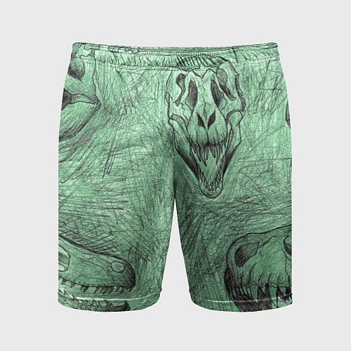 Мужские спортивные шорты Черепа динозавров - эскиз / 3D-принт – фото 1