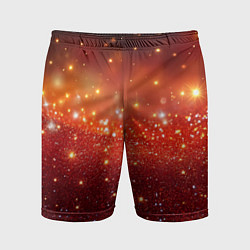 Шорты спортивные мужские Красная текстура с желтым блеском, цвет: 3D-принт