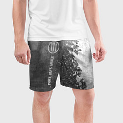 Шорты спортивные мужские Three Days Grace - grey gradient по-вертикали, цвет: 3D-принт — фото 2
