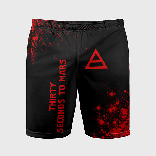 Мужские спортивные шорты Thirty Seconds to Mars - red gradient вертикально / 3D-принт – фото 1