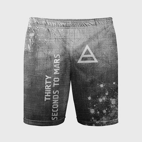Мужские спортивные шорты Thirty Seconds to Mars - grey gradient вертикально / 3D-принт – фото 1