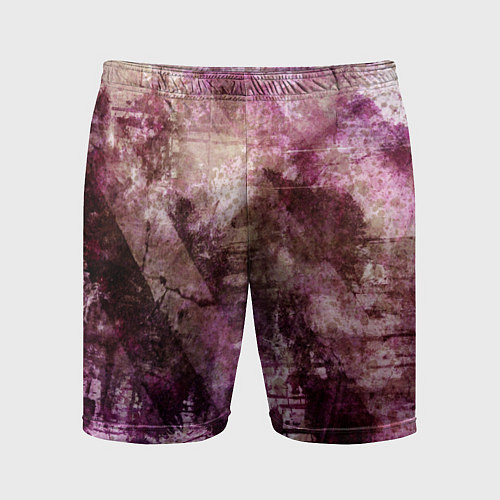 Мужские спортивные шорты Абстракция - dark trash atom with violet / 3D-принт – фото 1