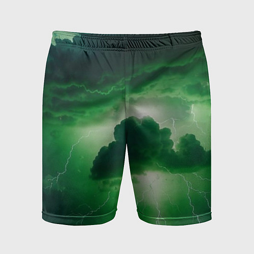 Мужские спортивные шорты Зелёный гром / 3D-принт – фото 1