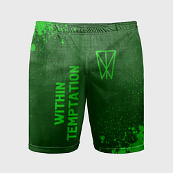 Мужские спортивные шорты Within Temptation - green gradient вертикально
