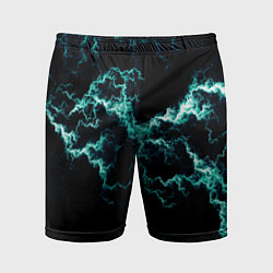 Шорты спортивные мужские Lightning light blue glow, цвет: 3D-принт