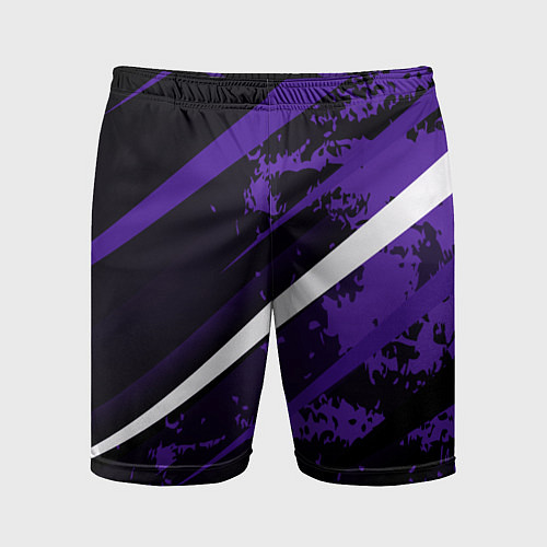 Мужские спортивные шорты Color black purple line / 3D-принт – фото 1