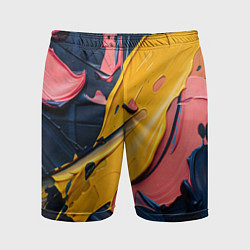 Шорты спортивные мужские Мазки акриловой краски, цвет: 3D-принт