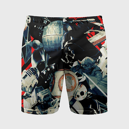 Мужские спортивные шорты Звездные войны персонажи / 3D-принт – фото 1