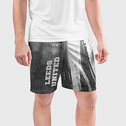 Шорты спортивные мужские Leeds United - grey gradient по-вертикали, цвет: 3D-принт — фото 2