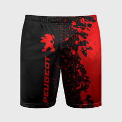 Мужские спортивные шорты Peugeot - red gradient по-вертикали