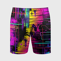 Шорты спортивные мужские Дискотечная абстракция, цвет: 3D-принт