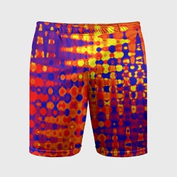 Шорты спортивные мужские Пламенный сочный оранжево-синий, цвет: 3D-принт