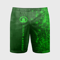 Мужские спортивные шорты Great Wall - green gradient по-вертикали
