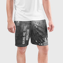 Шорты спортивные мужские Bring Me the Horizon - grey gradient вертикально, цвет: 3D-принт — фото 2