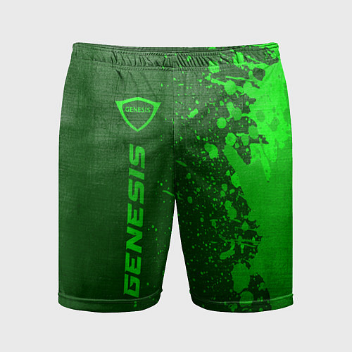 Мужские спортивные шорты Genesis - green gradient по-вертикали / 3D-принт – фото 1