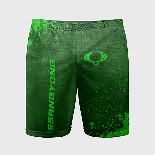 Мужские спортивные шорты SsangYong - green gradient вертикально / 3D-принт – фото 1