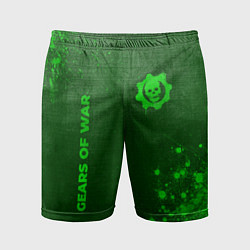 Мужские спортивные шорты Gears of War - green gradient вертикально