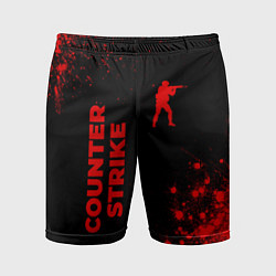 Шорты спортивные мужские Counter Strike - red gradient вертикально, цвет: 3D-принт
