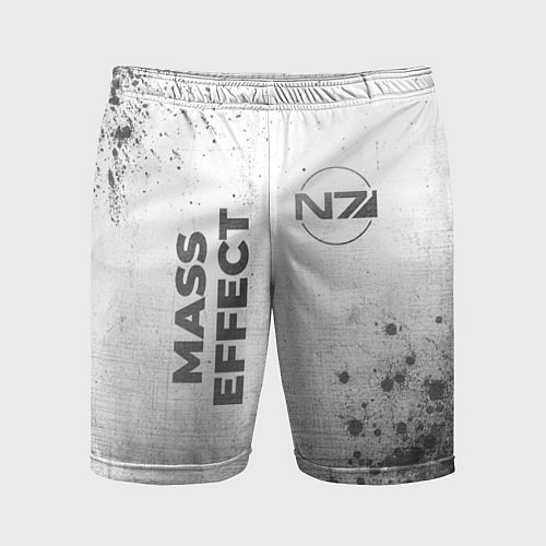 Мужские спортивные шорты Mass Effect - white gradient вертикально / 3D-принт – фото 1